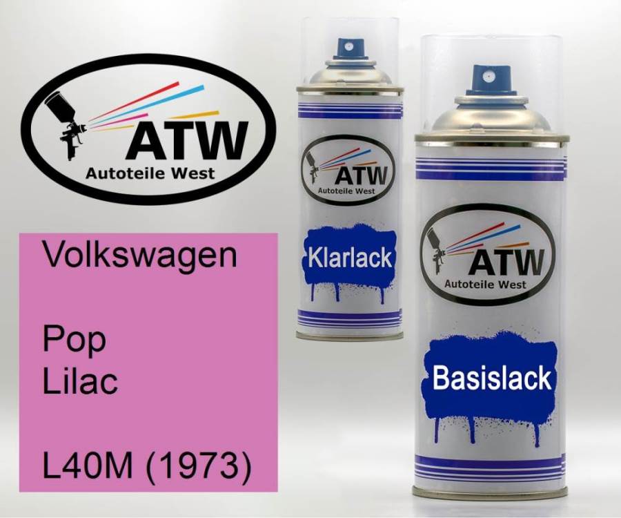 Volkswagen, Pop Lilac, L40M (1973): 400ml Sprühdose + 400ml Klarlack - Set, von ATW Autoteile West.